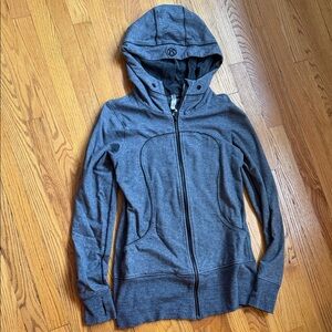 Lululemon Scuba black and white size 12 Hoodie full zip